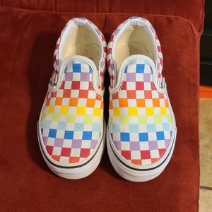 Rainbow checkered Vans